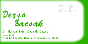 dezso bacsak business card