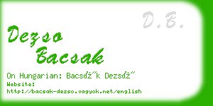 dezso bacsak business card